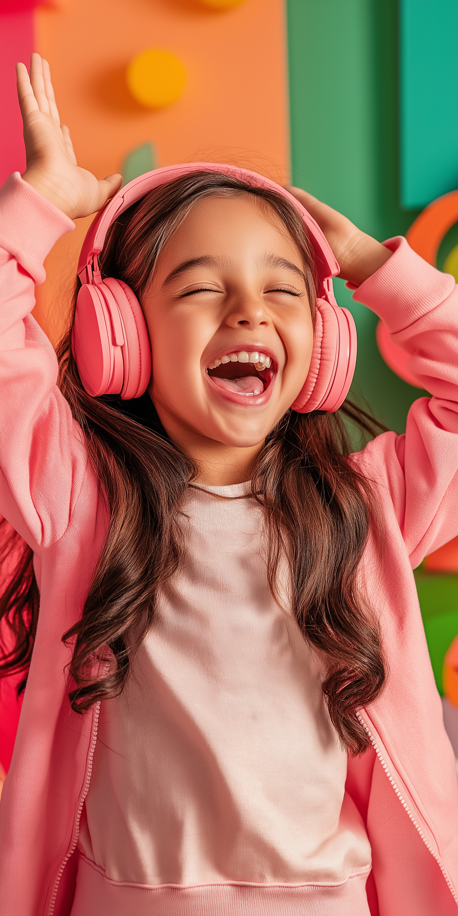 enfant heureuse avec casque audio