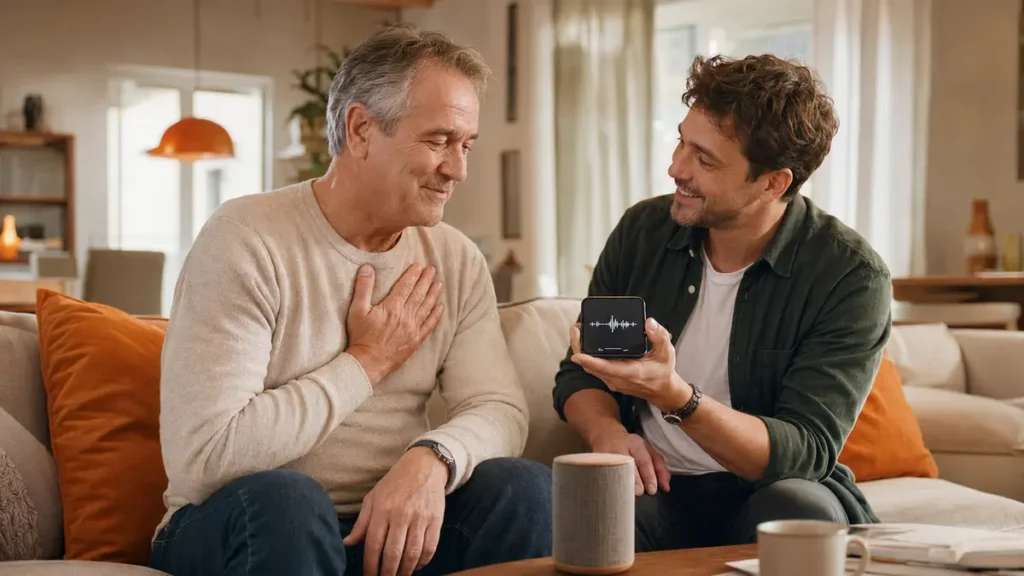 Un père ému découvre la chanson personnalisée offerte par son fils